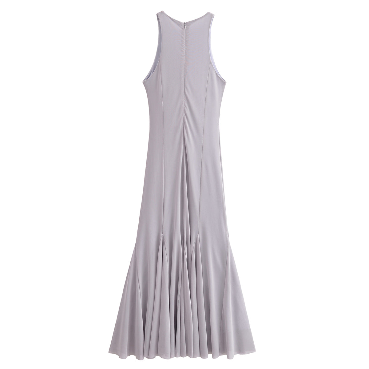 Side Slit Mesh Sleeveless Maxi Dress