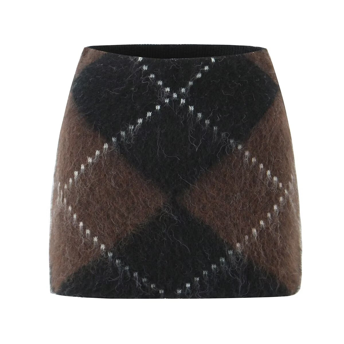 Print Turtleneck Long Sleeve Sweater and Skirt Set