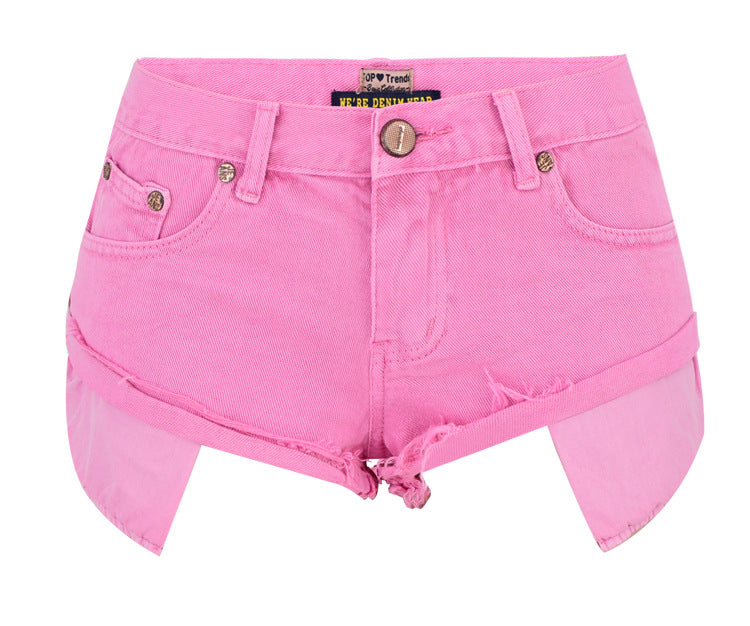 Exposed Pocket Ultra Short Frayed Hem Shorts