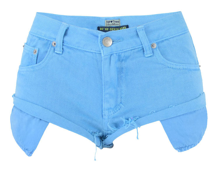 Exposed Pocket Ultra Short Frayed Hem Shorts