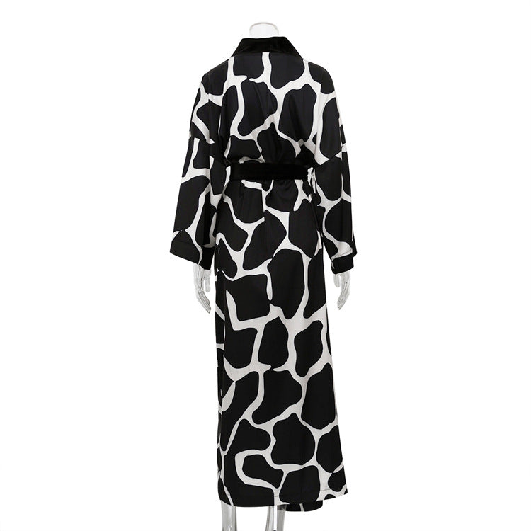 Long Sleeve Print Robe