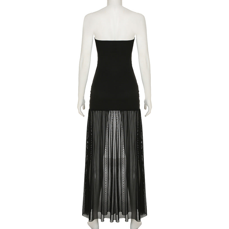 Tube Sheer Skirt Maxi Dress