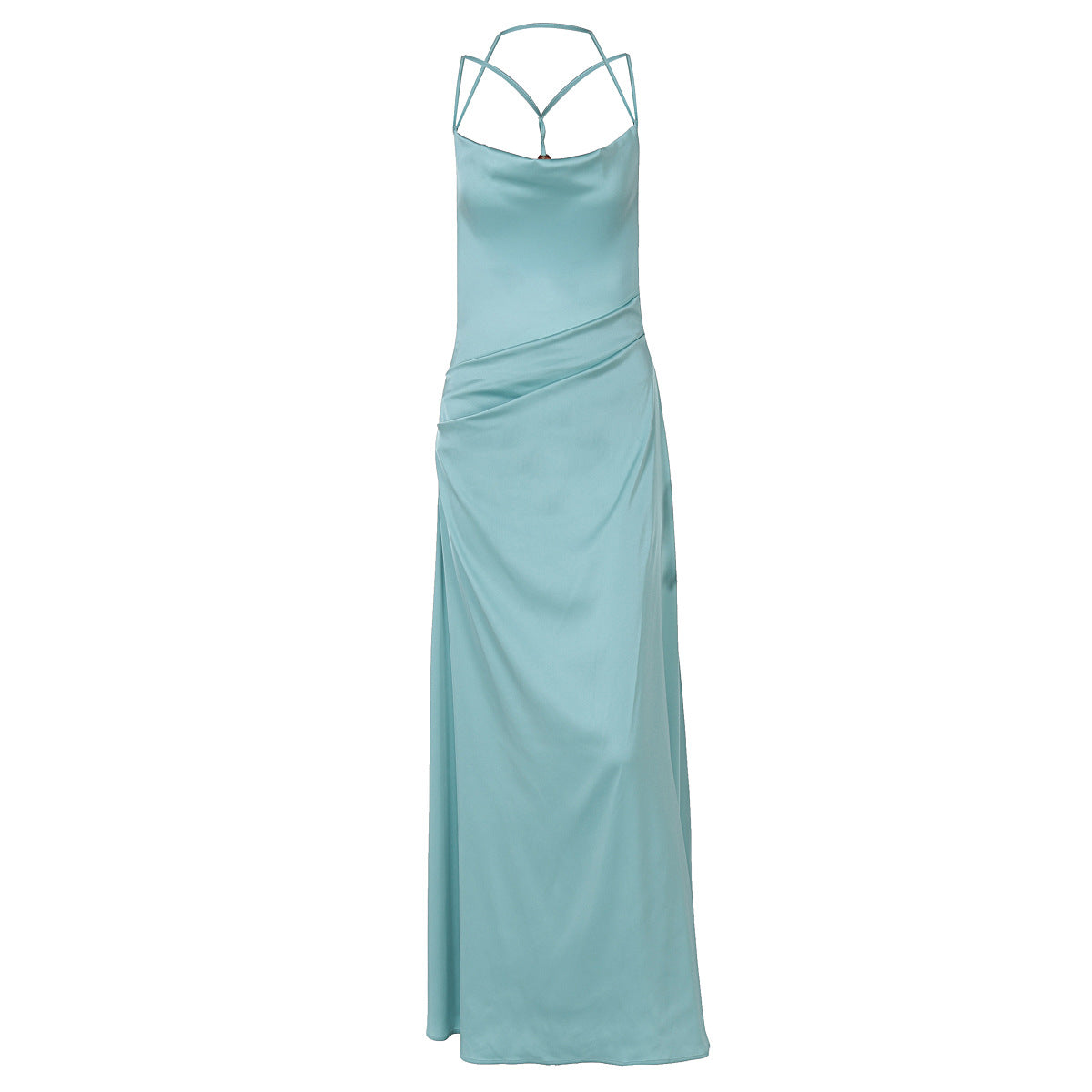 winona sahara maxi dress Open Back Cowl Neck Satin Maxi Dress