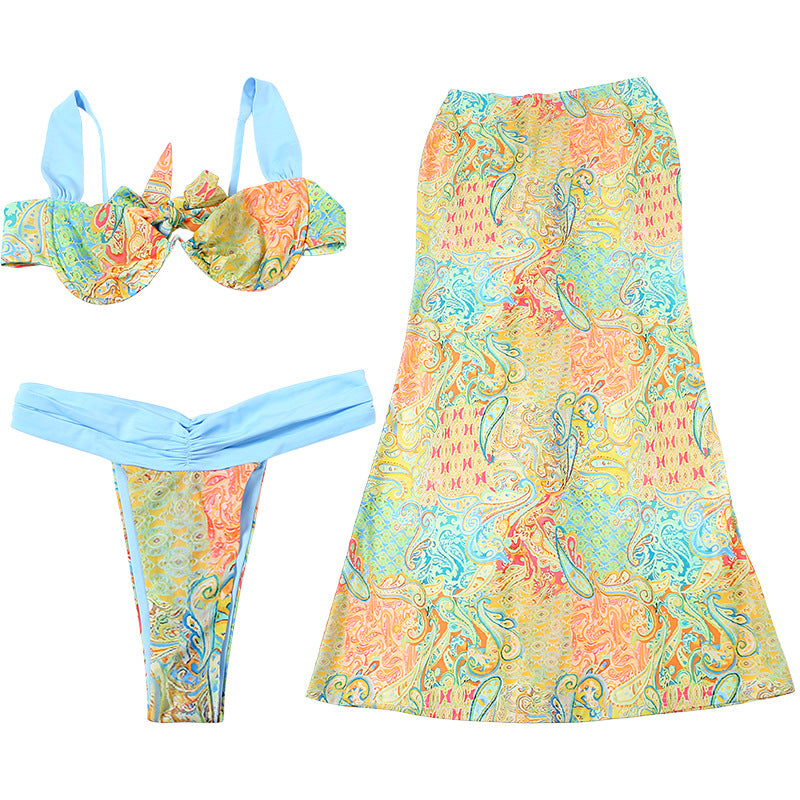 Print Cheeky Bottom Bikini Set and Matching Cover Up Set