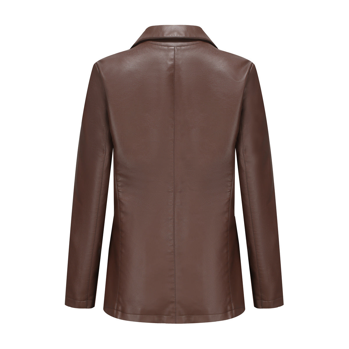 Long Sleeve Single Button PU Blazer