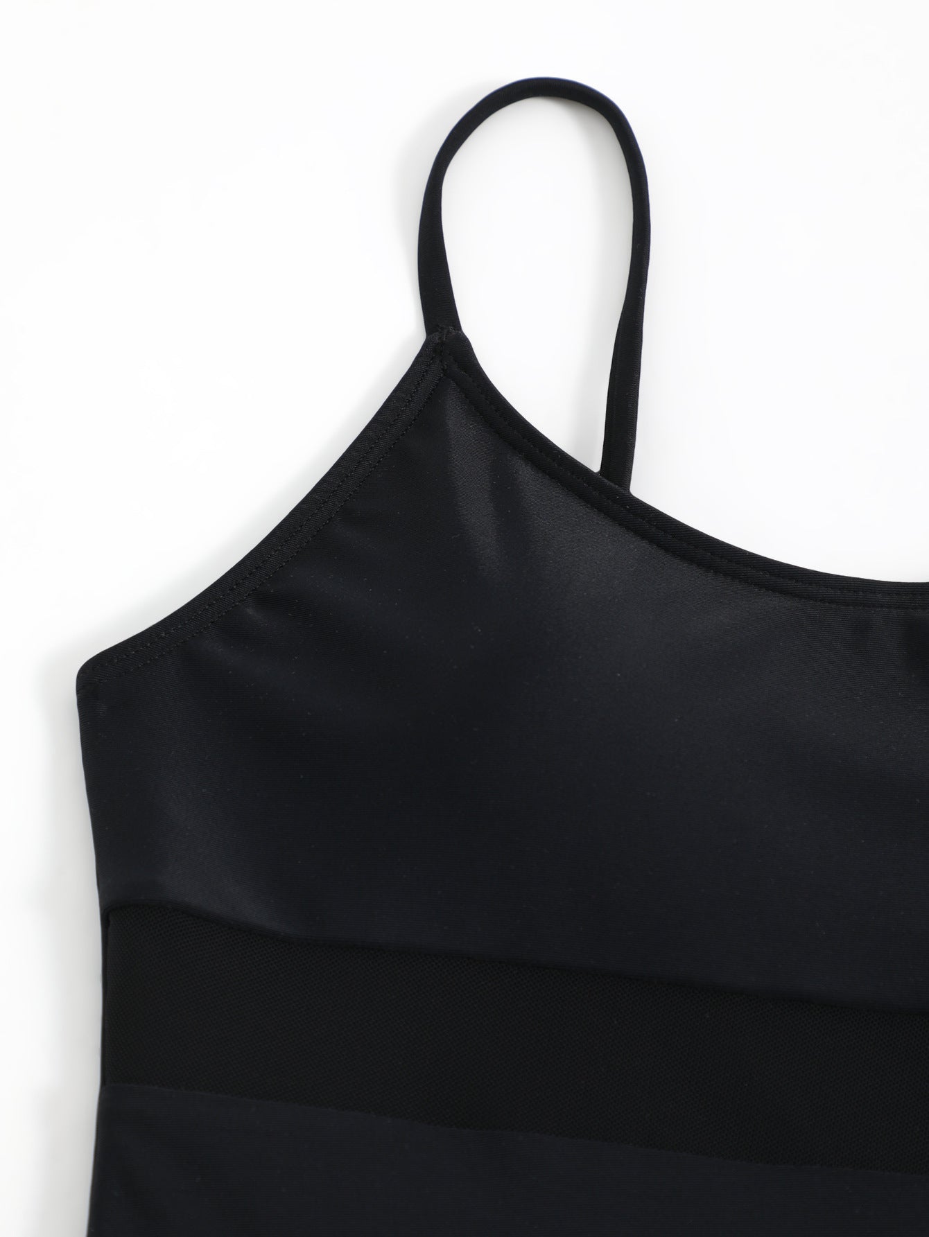 Mesh Panel Spaghetti Strap Swimsuit