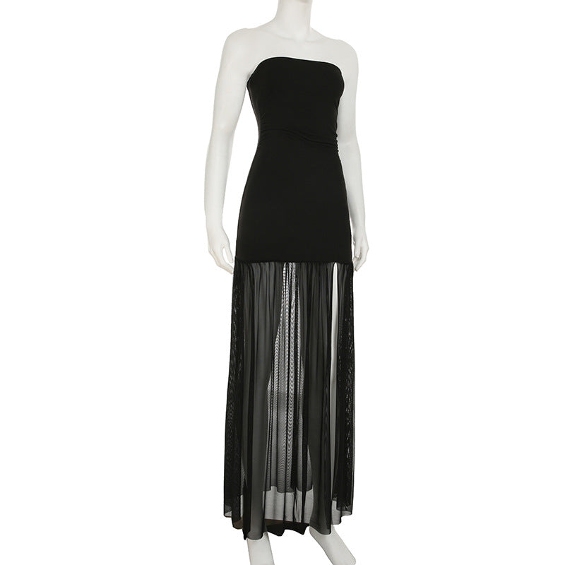 Tube Sheer Skirt Maxi Dress