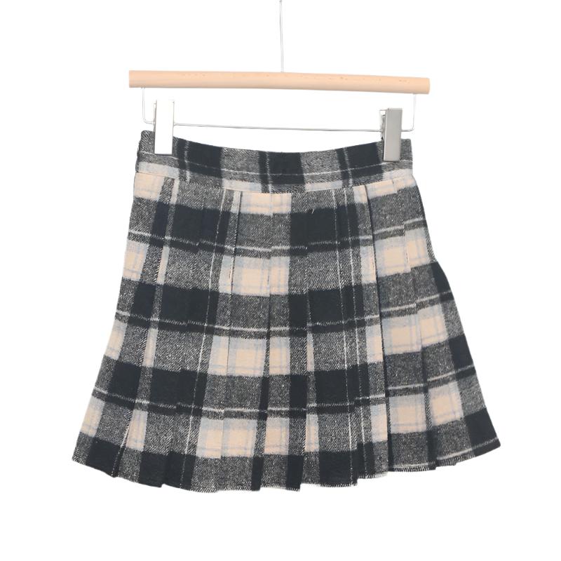 Pleated Plaid Mini Skirt