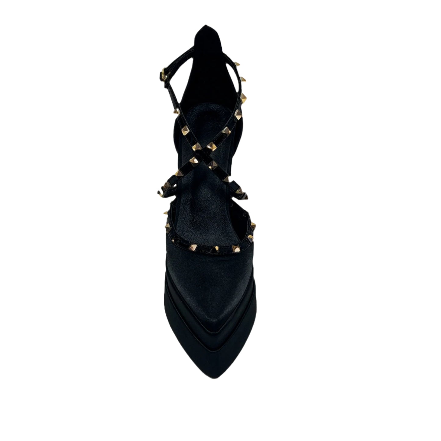Studded Cross Strap Platform High Heels