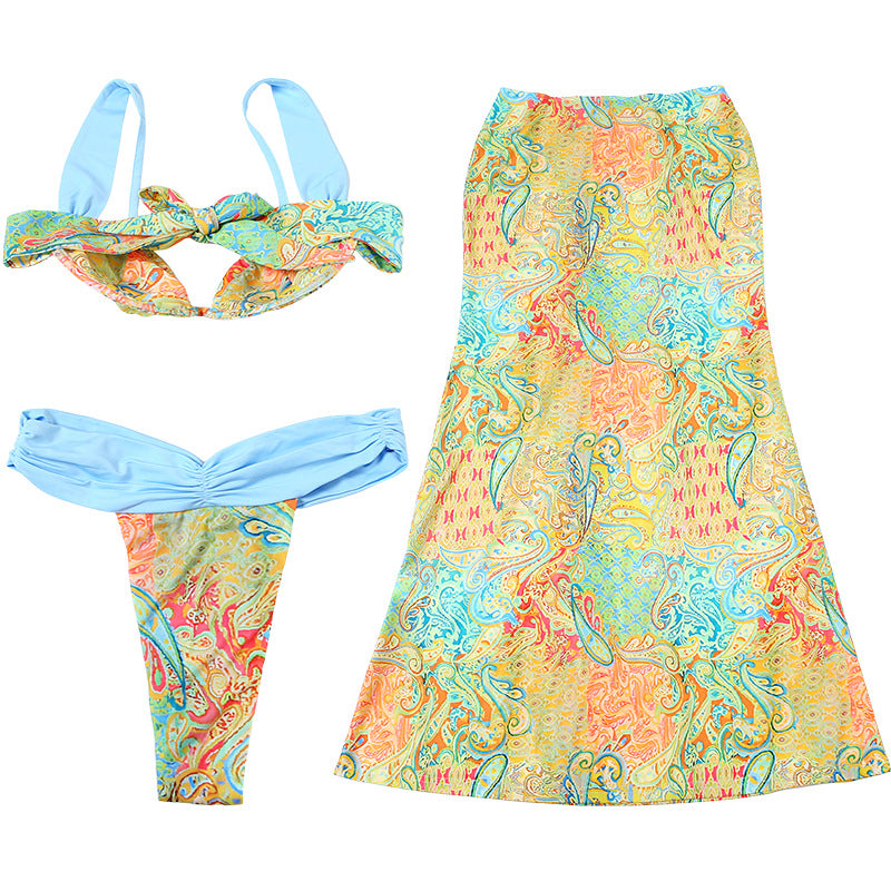 Print Cheeky Bottom Bikini Set and Matching Cover Up Set