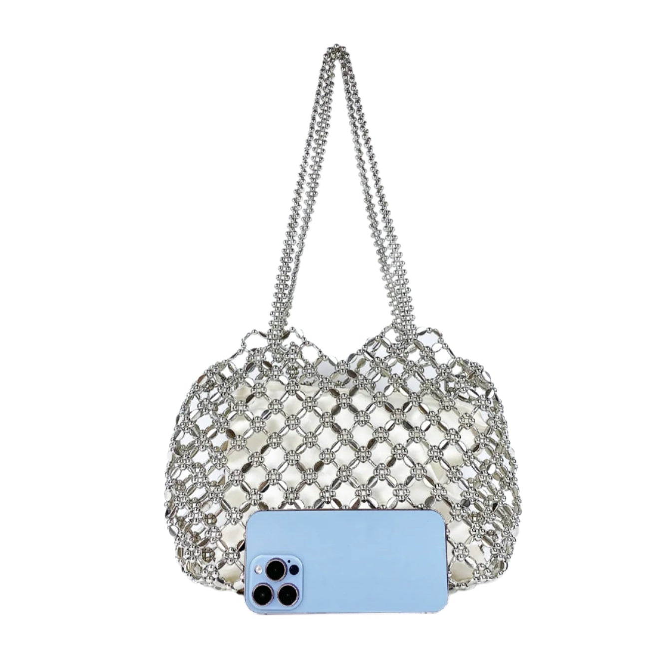 Silver Shell Lined Handbag
