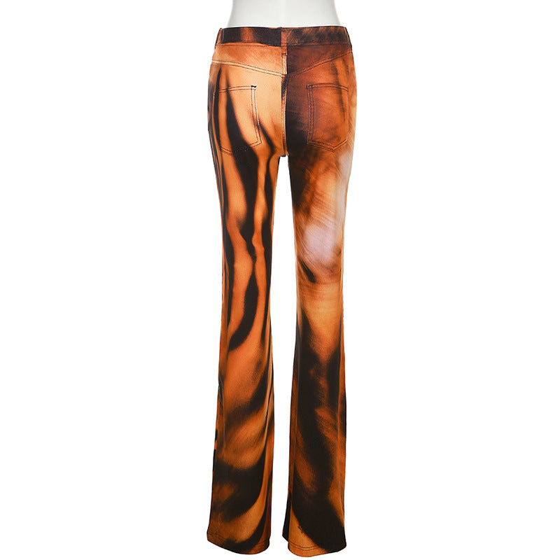 Tiger Printed High Rise Flares