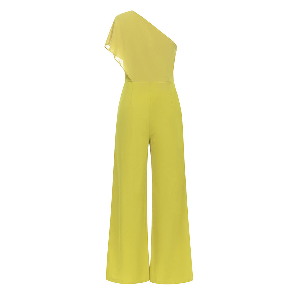 One Shoulder Asymmetric Jumpsuit