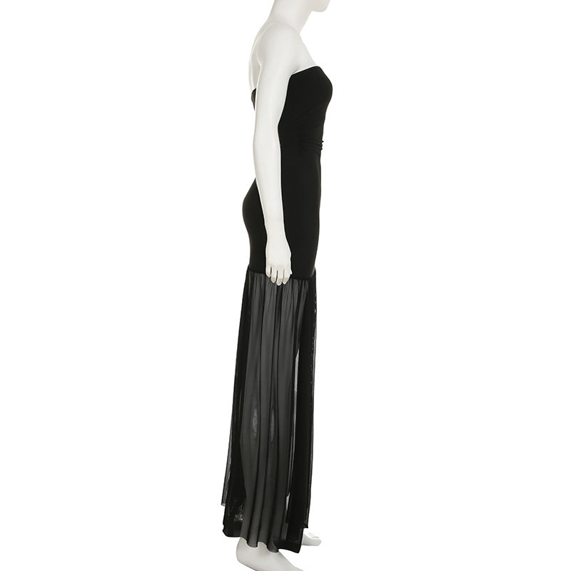 Tube Sheer Skirt Maxi Dress