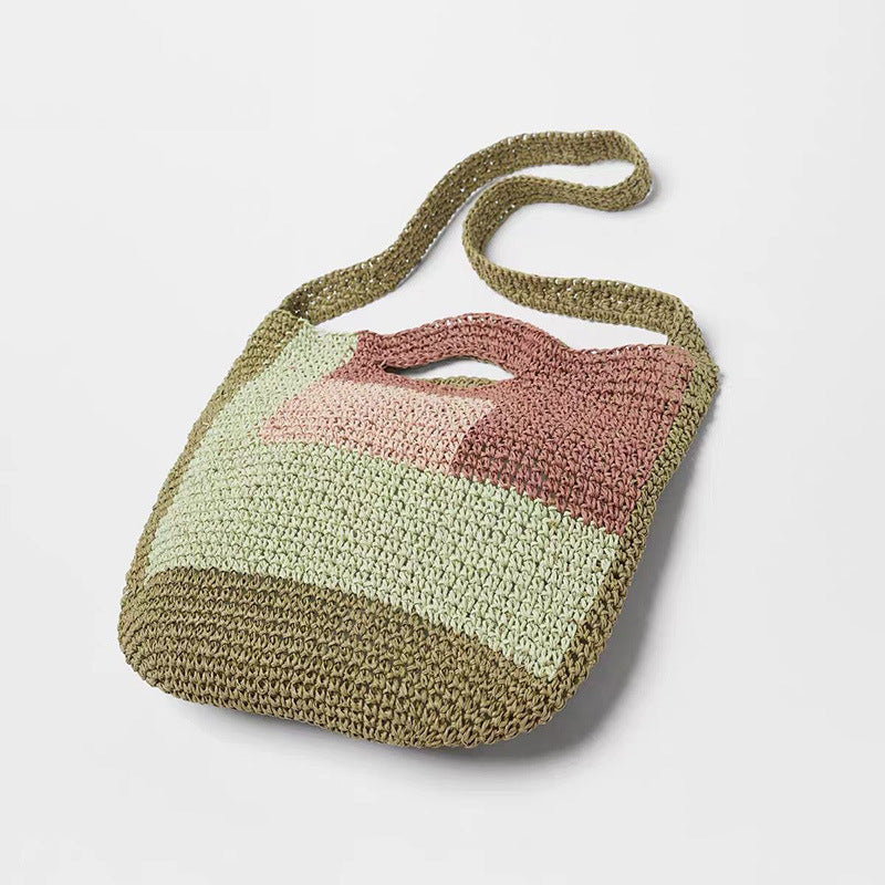 Colorblock Crochet Shoulder Bag