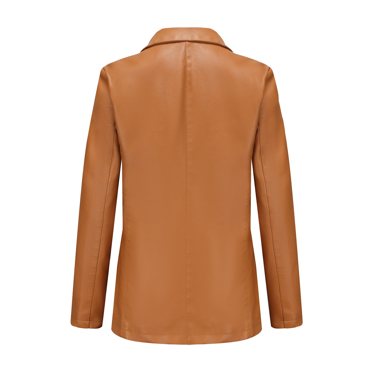 Long Sleeve Single Button PU Blazer