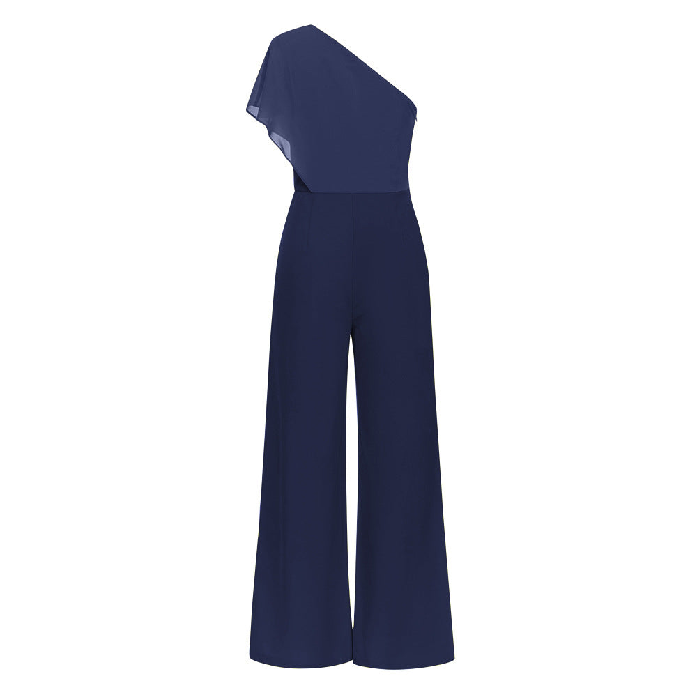 One Shoulder Asymmetric Jumpsuit