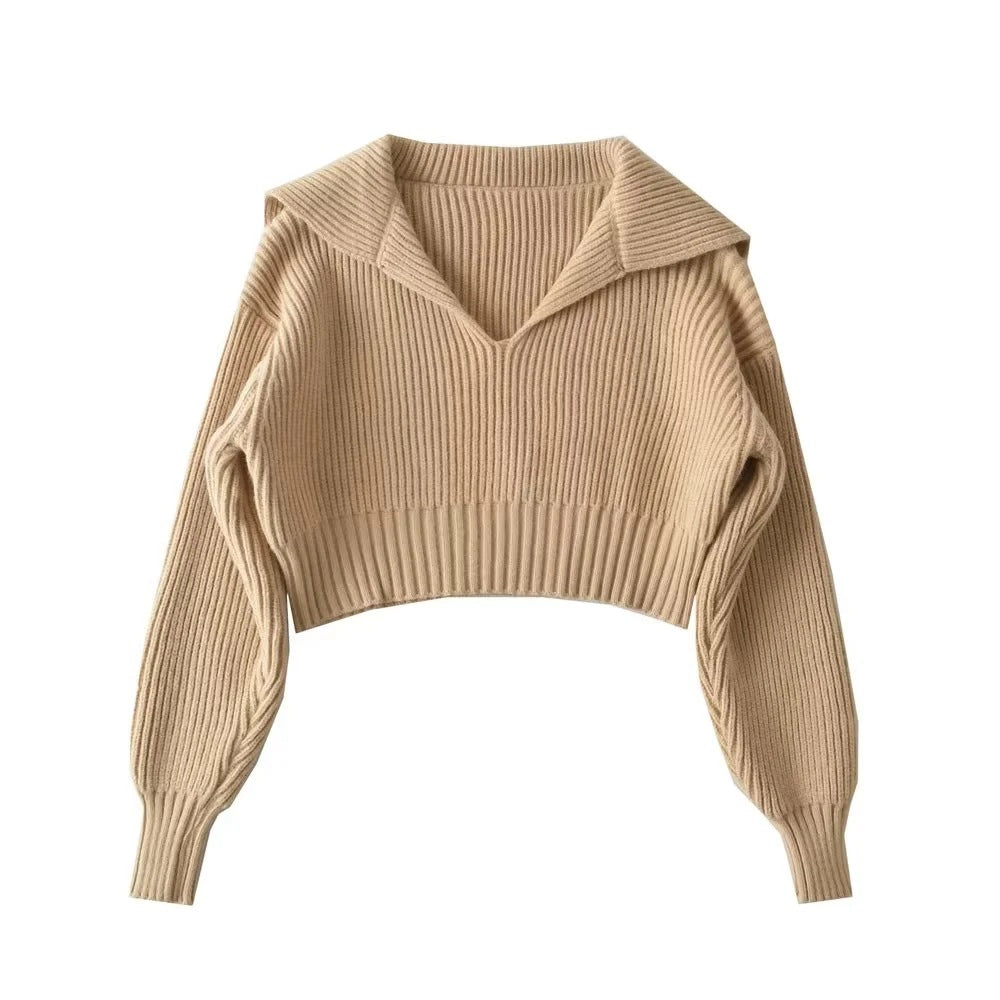 【新品タグ付】LOHEN　2025AW　V NECK CROPPDE KNIT RIbbed Cropped V-Neck Sweater – Shop Style Shark