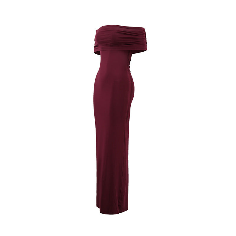 Off Shoulder Open Back Maxi Dress