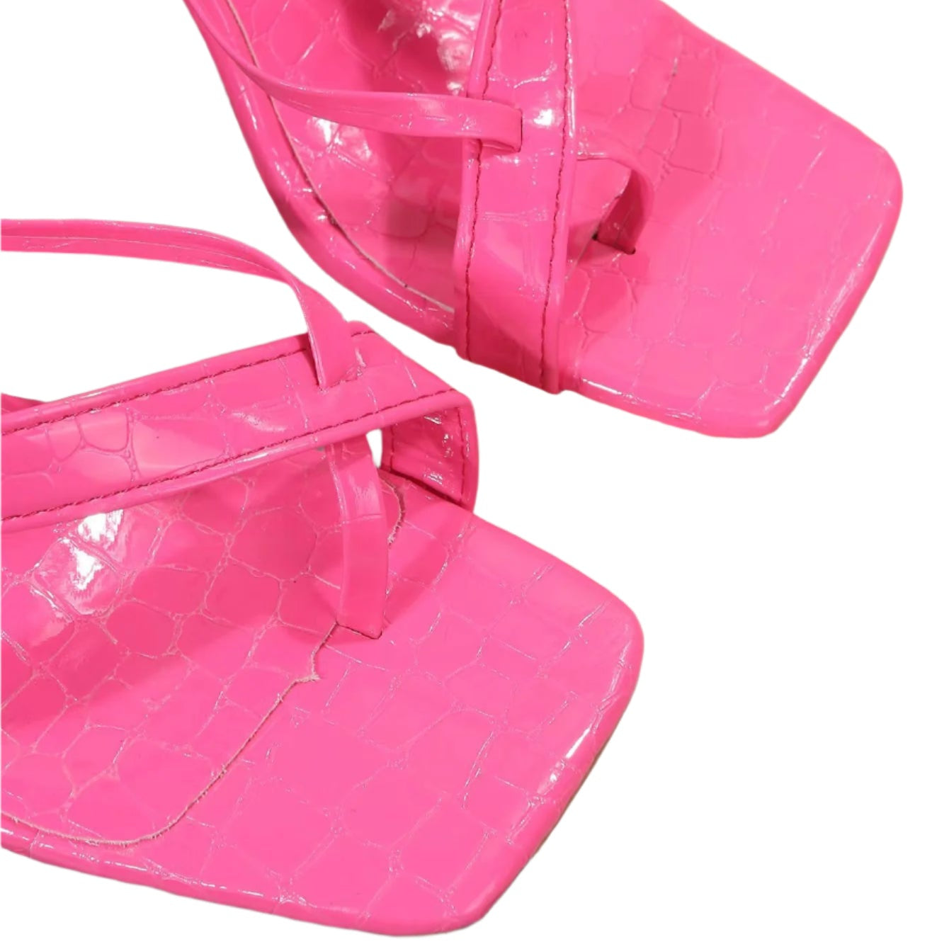 Square Toe High Heel Flip Flops
