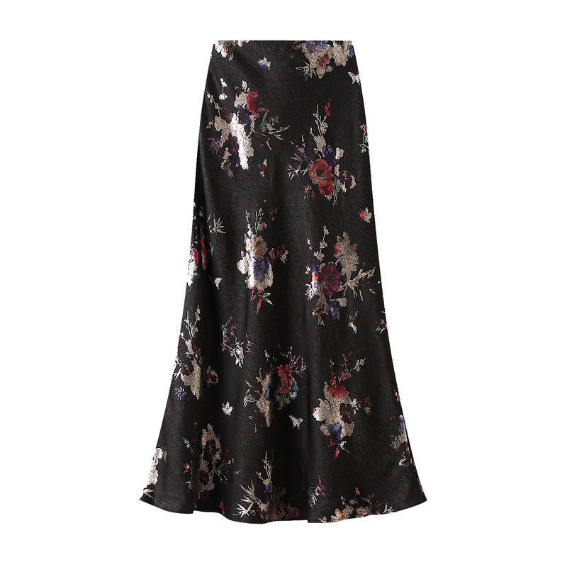 Floral Print Fishtale Maxi Skirt