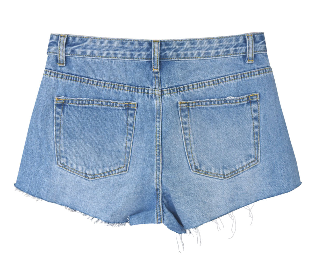 High Waist Light Wash Denim Shorts