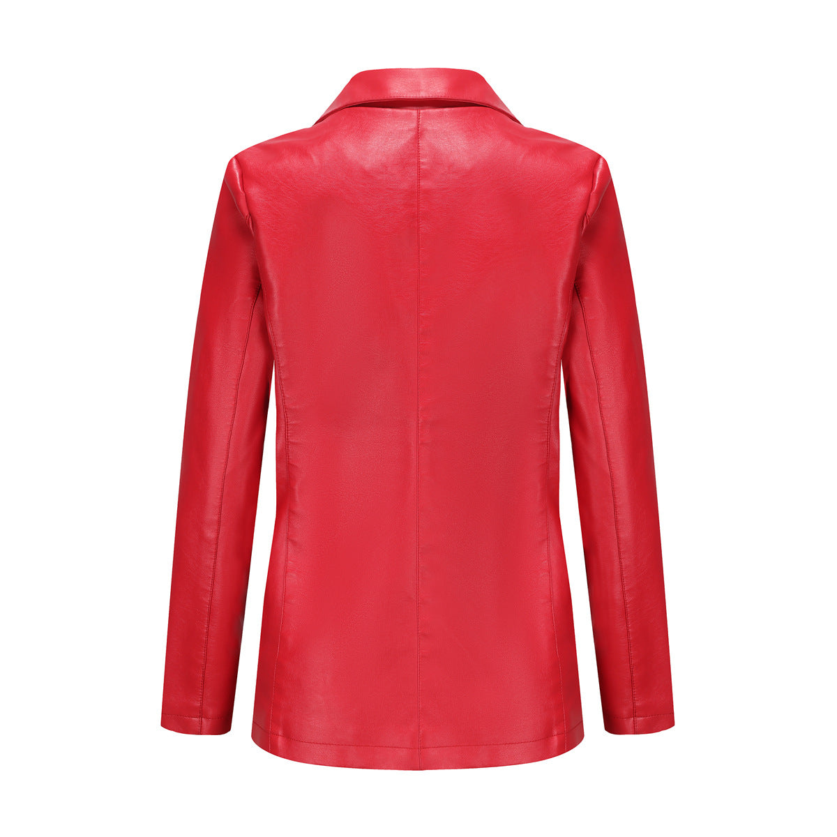 Long Sleeve Single Button PU Blazer