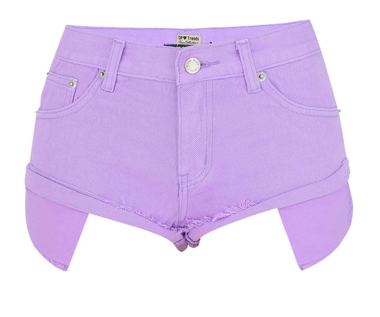 Exposed Pocket Ultra Short Frayed Hem Shorts