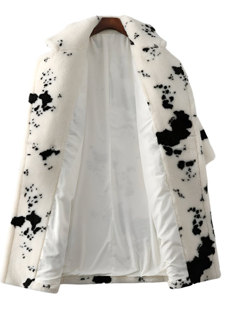 Cow Print Long Sleeve Coat