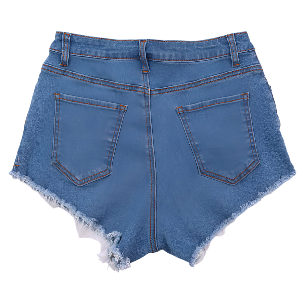 Five Pointed Sequin Star Distressed Shorts