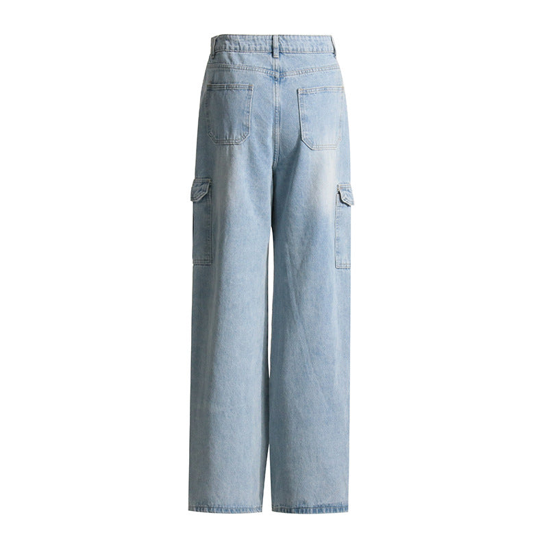 Side Pocket High Waist Light Wash Jeans