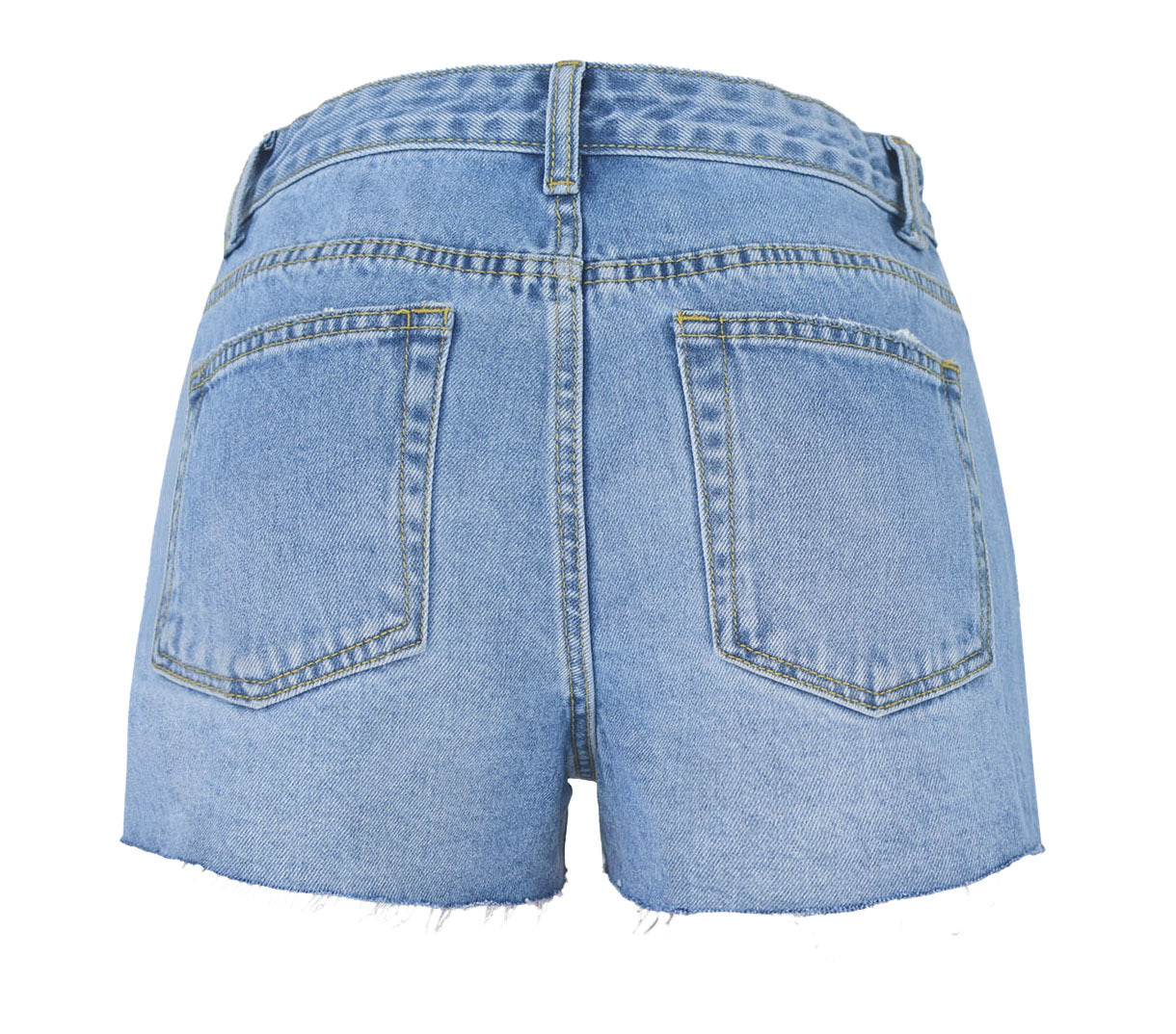 High Waist Light Wash Denim Shorts