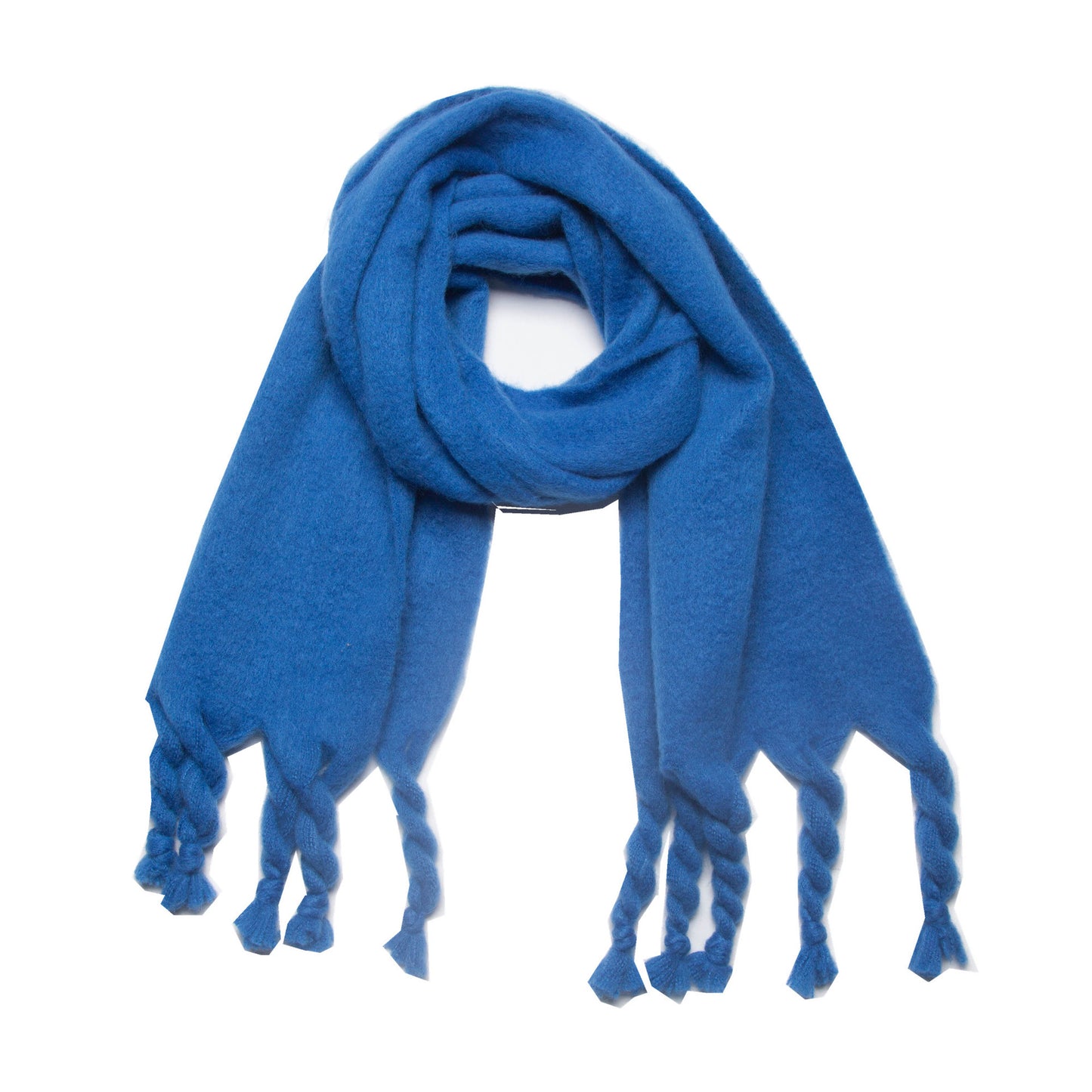Knotted Fringe Trim Wide Scarf