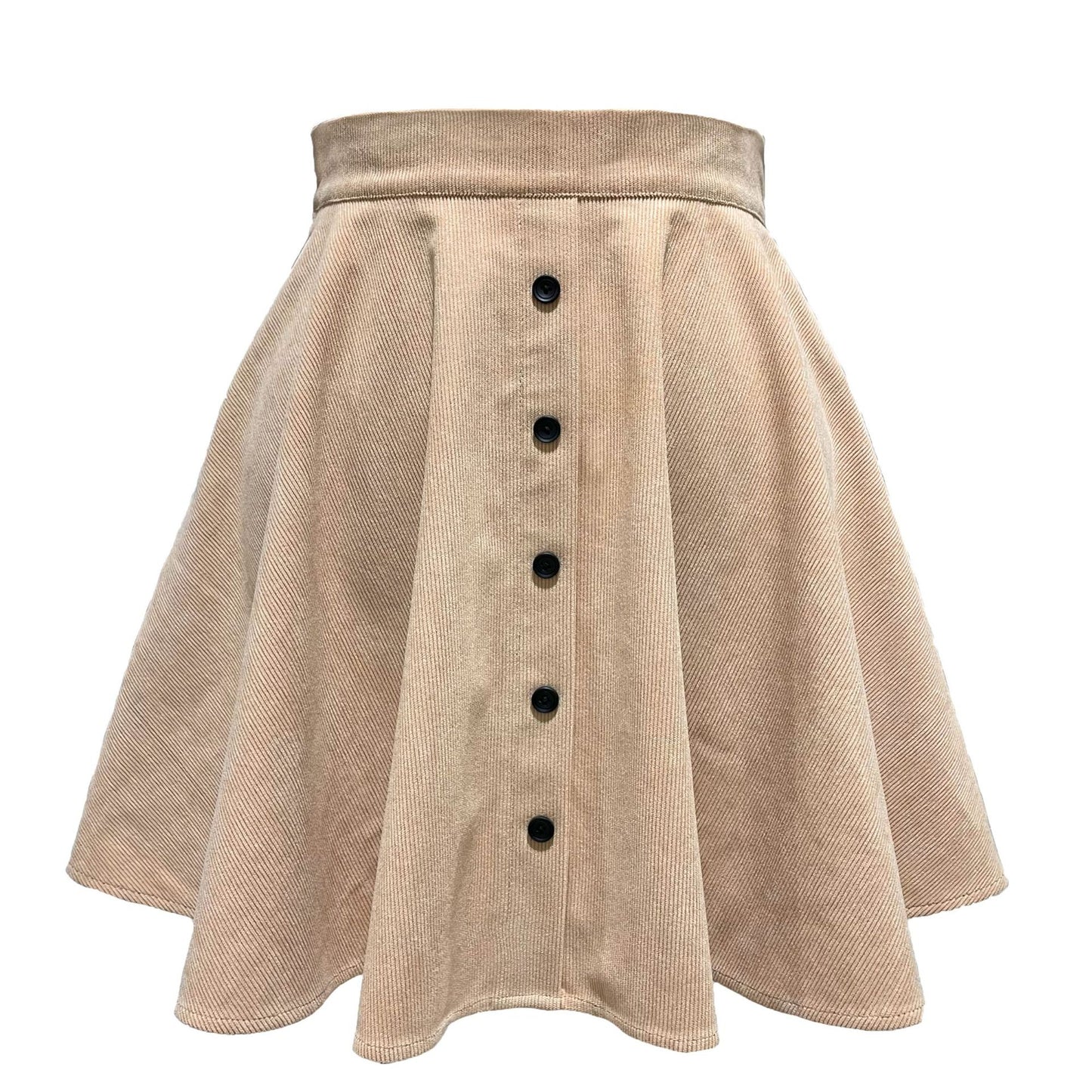 Corduroy Button Skater Skirt
