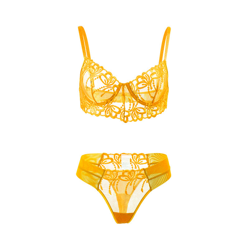 Matching Bra Womens Matching Underwear Set Sheer Embroidered Bra