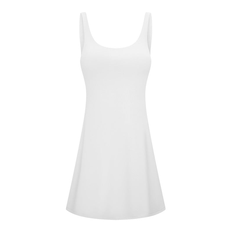 Fit and Flare Tennis Mini Dress with Shorts - Shop Style Shark White / 4 Fit and Flare Tennis Mini Dress with Shorts - Shop Style Shark White / 4