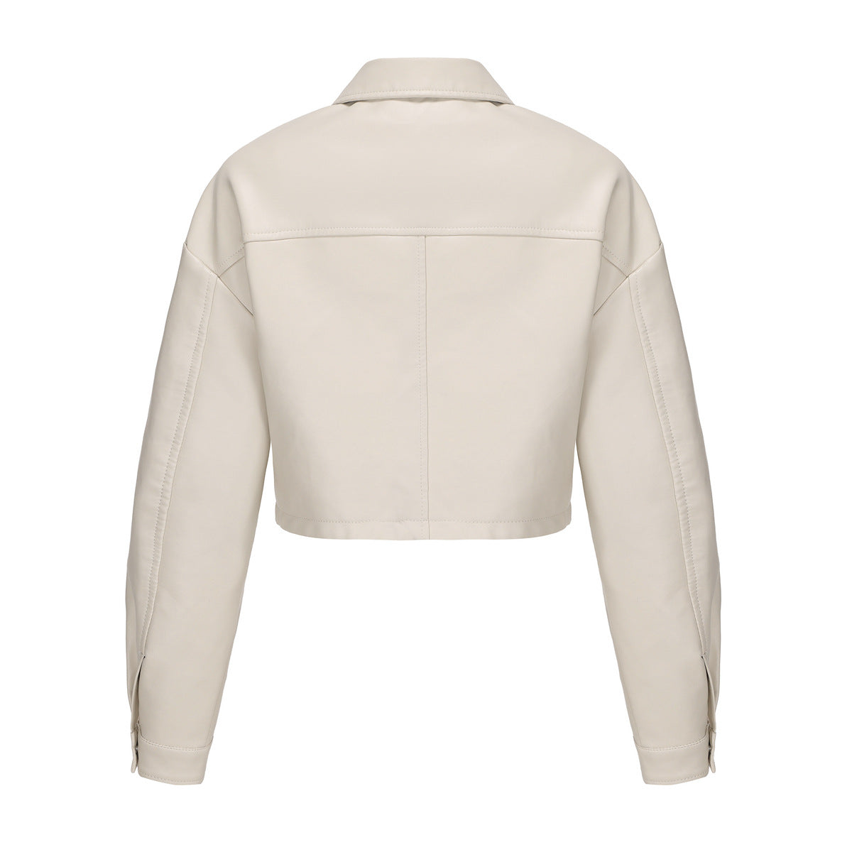 Faux Leather Cropped Jacket