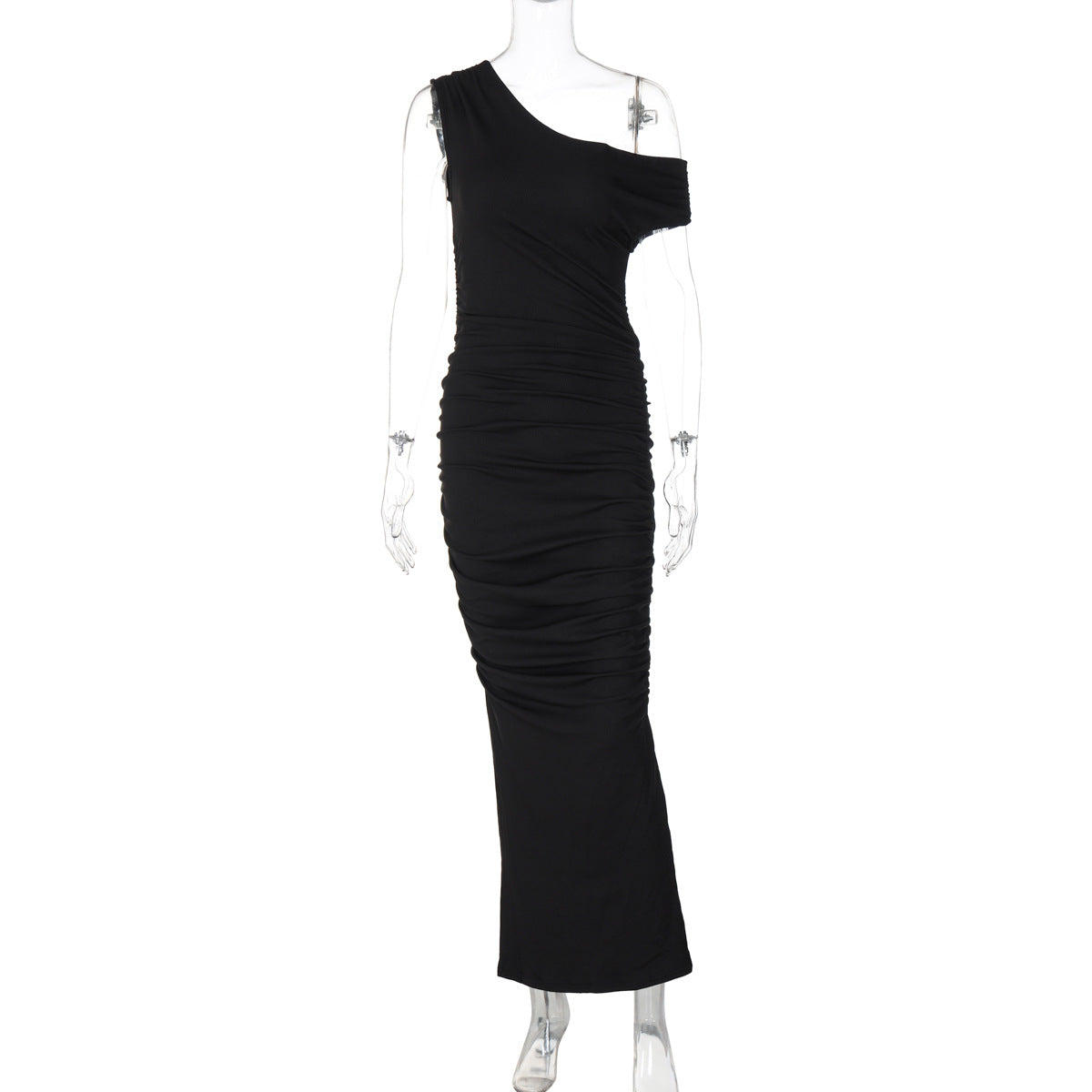 Off Shoulder Ruched Maxi Dress