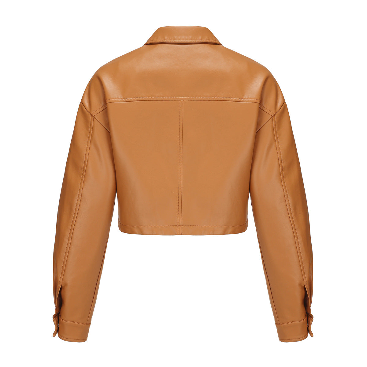 Faux Leather Cropped Jacket