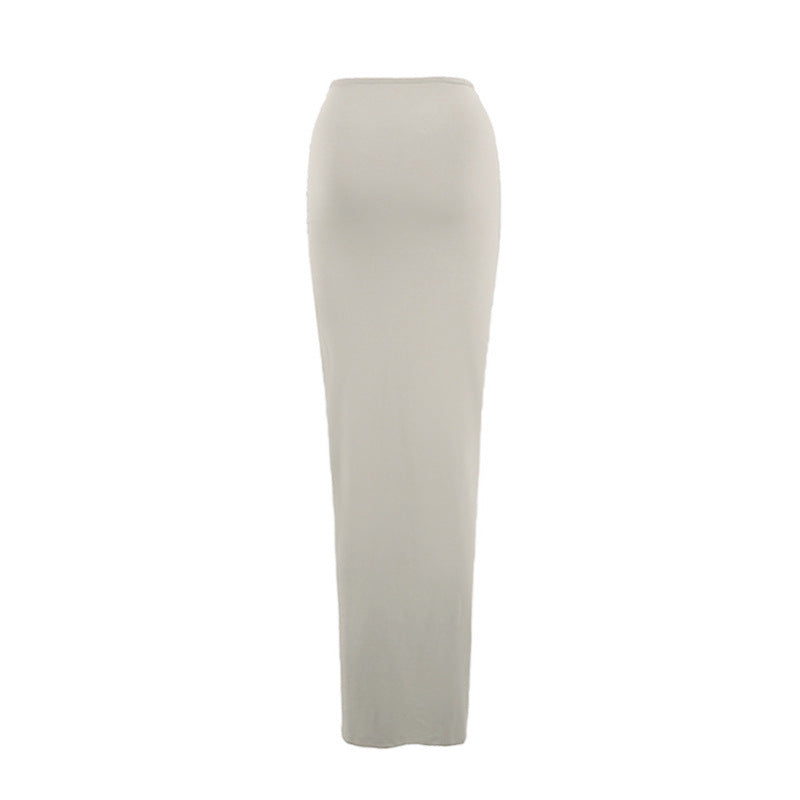 Ruched 3-D Flower Slit Maxi Skirt