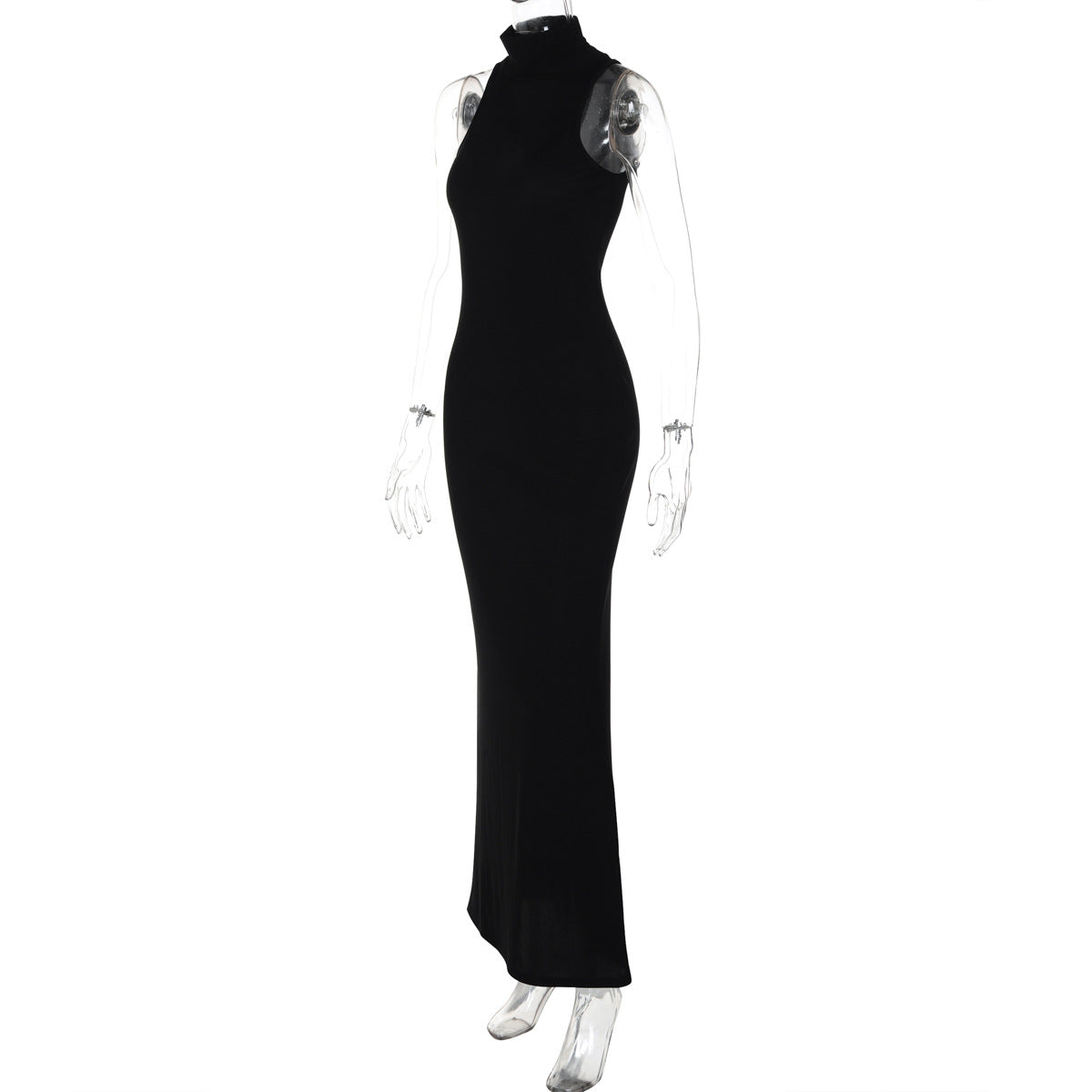 Turtleneck Sleeveless Maxi Dress