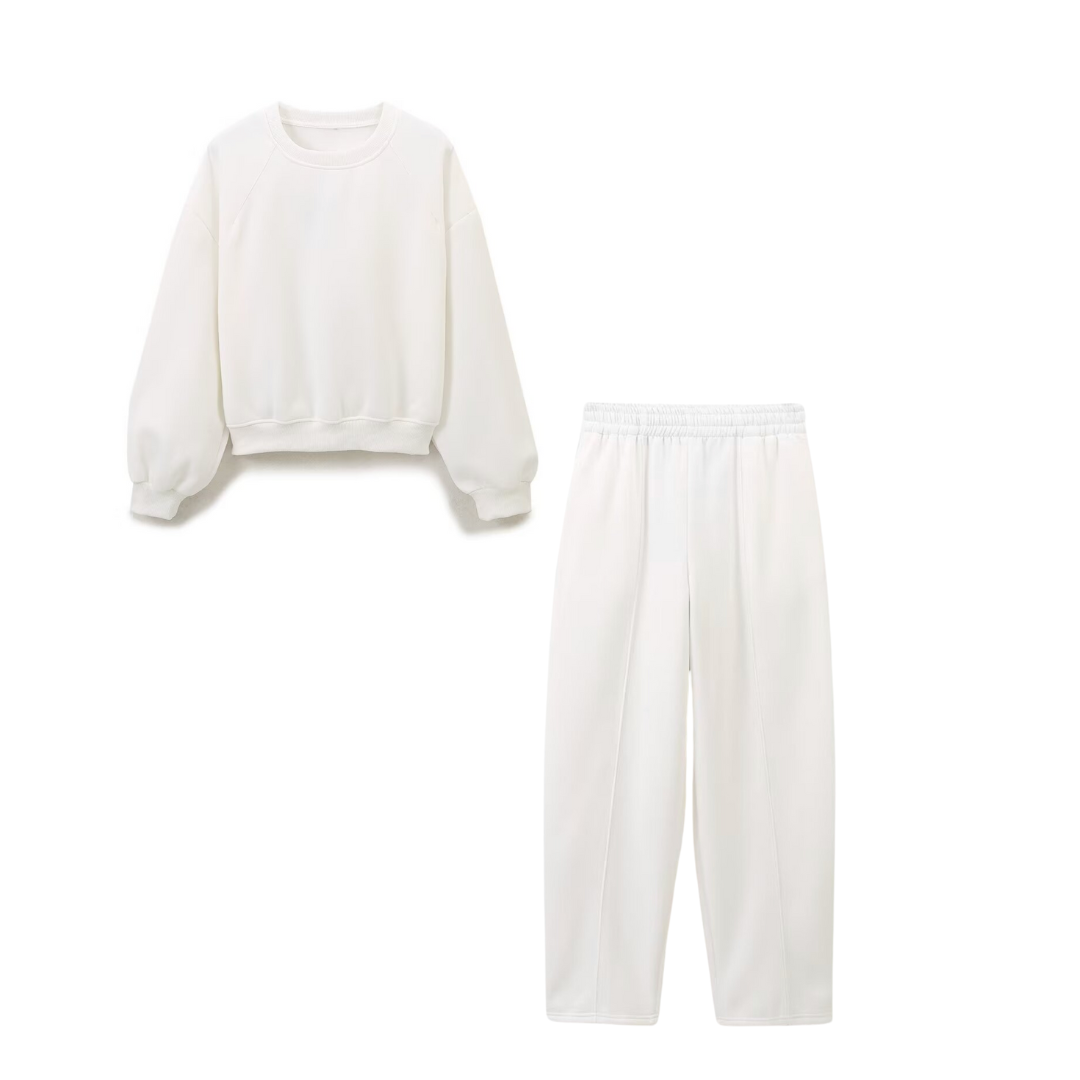 Crewneck Long Sleeve Sweatshirt and Sweatpants Set