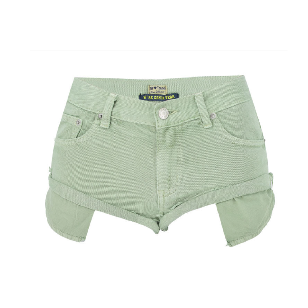 Exposed Pocket Ultra Short Frayed Hem Shorts