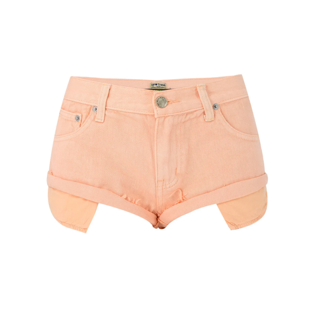 Exposed Pocket Ultra Short Frayed Hem Shorts