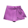 Textured Fabric Bow Waist Shorts
