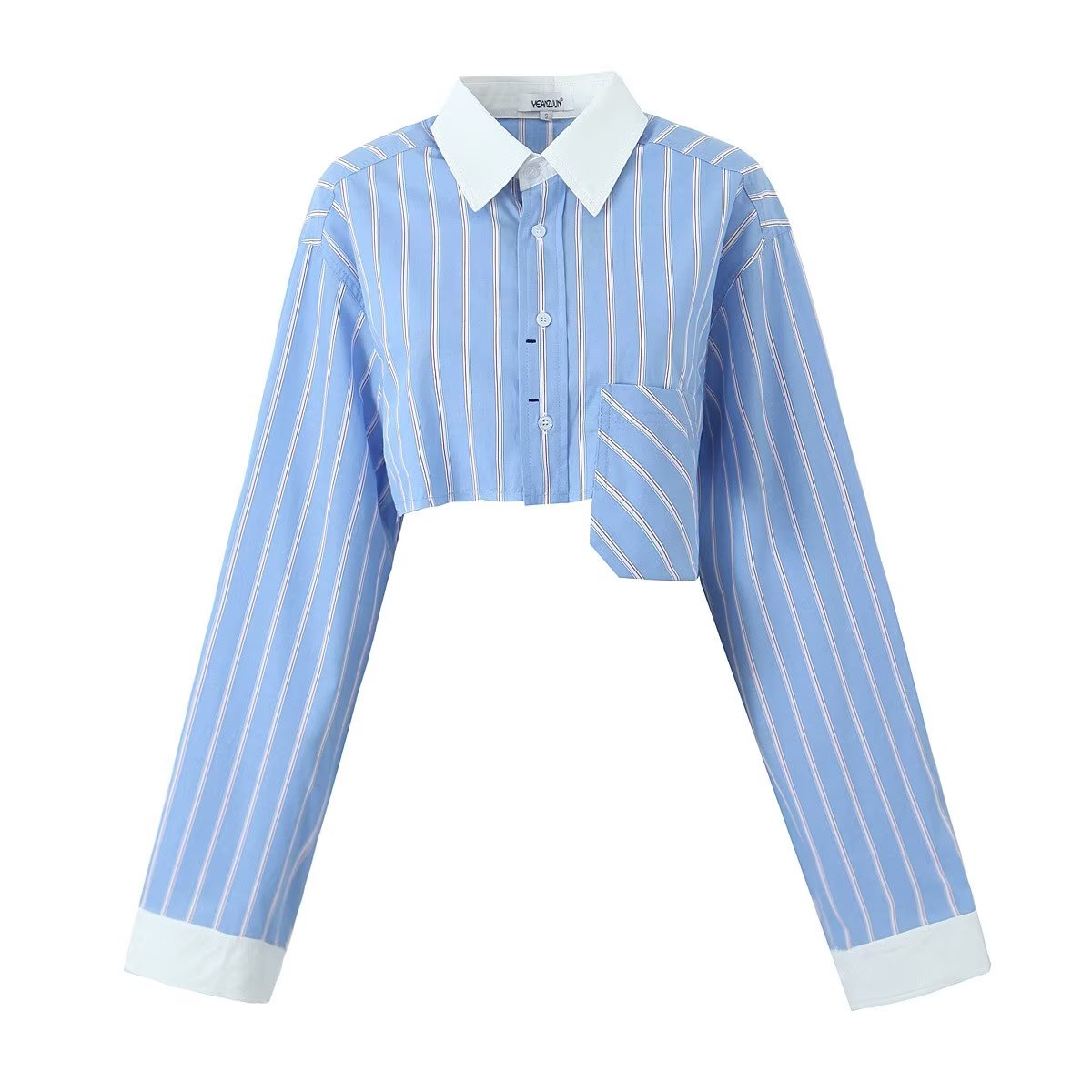 Long Sleeve Button Up Striped Top
