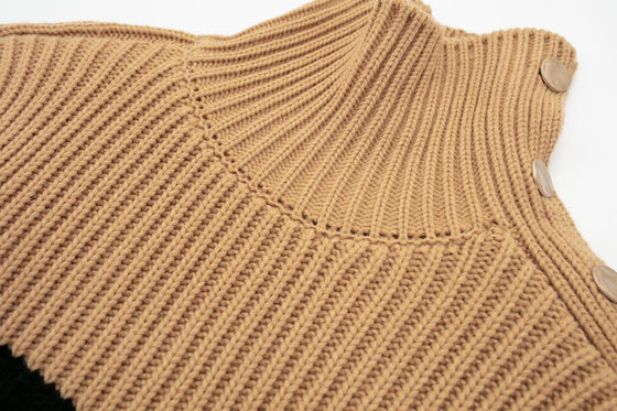 Long Sleeve Striped Turtleneck Sweater