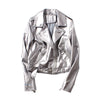 Metallic Motorcycle Leather Jacket