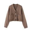 Large Pocket Drop Shoulder Cardigan Sweater