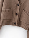 Large Pocket Drop Shoulder Cardigan Sweater